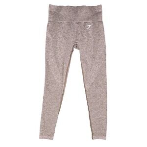 Gymshark Leggings Womens Small Gray Seamless High Waist Workout Yoga Pants Logo